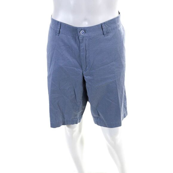 Brax Feel Good Mens Bozen Crosshatch Print Flat Front Chino Shorts Blue Size 40 - Picture 1 of 6
